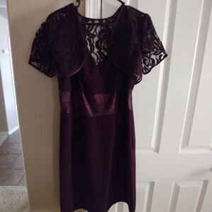 Purple Dress With Little Lace Cover